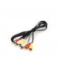 Кабель Audio-Video 3хRCA (папа) &gt, 3хRCA (папа), CCA, круглый, Black, 1,0 м, (Пакет) Q1200