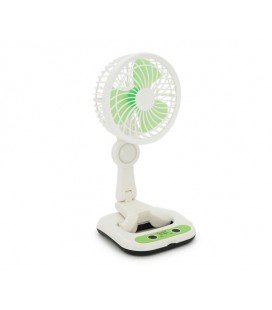 Портативный настольный вентилятор KC-7900A, R*160мм, 2 режима, фонарь, питание от аккумулятора 18650 ( вкомплекте только 1шт), U