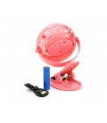 Портативный вентилятор GF-175 с прищепкой на стол, питание от 18650, USB кабель, Mix Color, Box