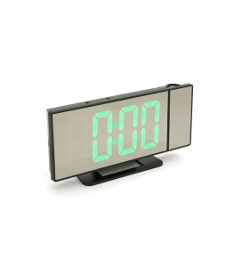 Электронные часы VST-896 Зеркальный дисплей, с датчиком температуры и влажности, будильник, питание от кабеля USB, Green