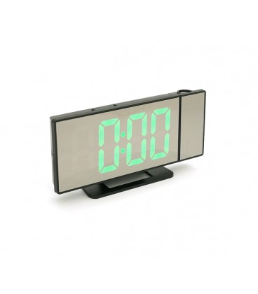 Электронные часы VST-896 Зеркальный дисплей, с датчиком температуры и влажности, будильник, питание от кабеля USB, Green