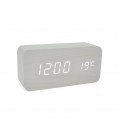 Электронные часы VST-862 Wooden (White), с датчиком температуры, будильник, питание от кабеля USB, White Light