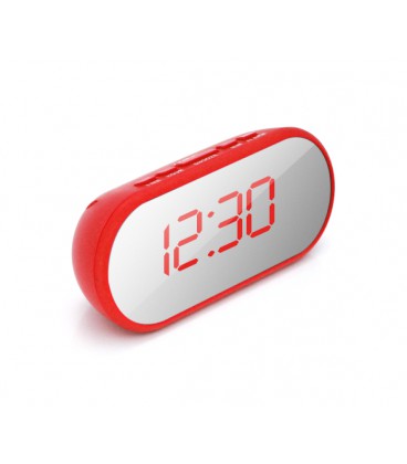 Электронные часы VST-712Y Зеркальный дисплей, будильник, питание от кабеля USB, Red