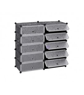 Шкаф для обуви пластиковый MPA2-5, 39х37х76см, Black, Box