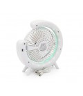 Портативный настольный вентилятор YT-1713, R-160mm, 3 режима скорости+5 режимов подсветки, встроенный аккум, Mix Color, Box