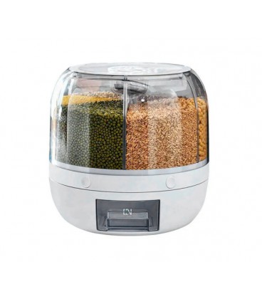 Вращающийся влагостойкий контейнер YT-474, для круп и специй, 6 отделений