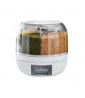 Вращающийся влагостойкий контейнер YT-474, для круп и специй, 6 отделений