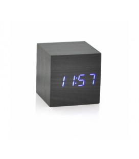 Электронные квадратные часы с будильником, черные