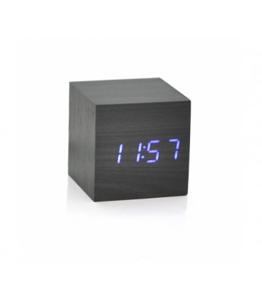Электронные квадратные часы с будильником, черные