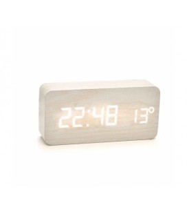 Электронные прямоугольные часы с будильником, белые