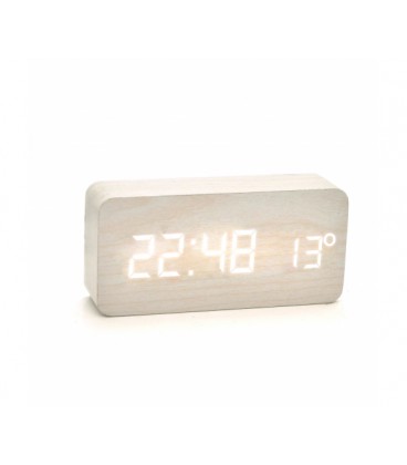 Электронные прямоугольные часы с будильником, белые