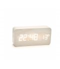 Электронные прямоугольные часы с будильником, белые