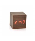 Электронные квадратные часы с будильником, коричневые