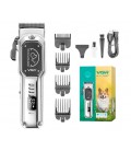 Аккумуляторная машинка для стрижки животных VGR V-201, 4 насадки, LED display, Box