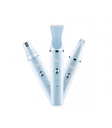 Аккумуляторная машинка для стрижки животных VGR 3 в 1 V-205, 3 насадки, Box