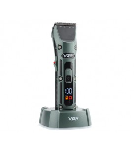 Аккумуляторная машинка для стрижки VGR V-696, 4 насадки, LED display, Box