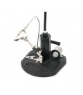 Держатель паяльный 'третья рука' TE-802. Линзы Ø85мм и Ø21мм. Увеличение 2.5X и 4X. 16 SMD LEDs. 3 зажима-помощника. Питание USB