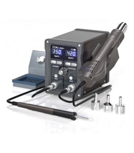 Паяльная станция BAKU BA-898A+, 2в1, цифровая индикация, паяльник/паяльний фен с блоком регулировки, Box