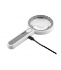 Лупа с подсветкой YT6516C, диаметр 65мм, увеличение Х6, 16Led