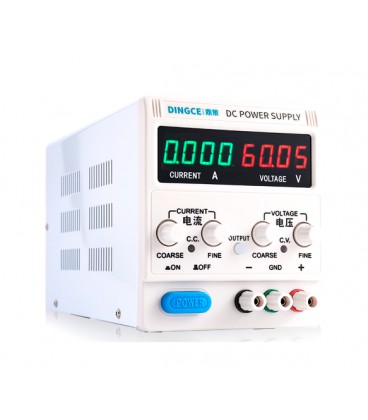 Регулируемый источник питания DINGCE DC-10060D, in: 220V, out: 0-100V/0-60A/6000W, 125*260*160мм