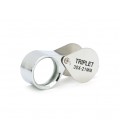 Лупа ручная TRIPLET 30X-21mm, складная (брелок), металл-стекло, пластиковая коробка.60*24*18mm.