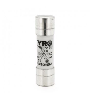 Плавкий запобіжник YROPV-30, 30A, 1000Vdc, 10×38mm, постійна напруга, 10 штук в упаковці, ціна за 1 штуку