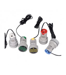 Измеритель температуры ST16C, LED индикация зеленая, круглый 22мм, -25 - +199°C, AC50~380V, 28х51х20mm