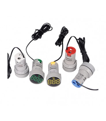 Измеритель температуры ST16C, LED индикация зеленая, круглый 22мм, -25 - +199°C, AC50~380V, 28х51х20mm