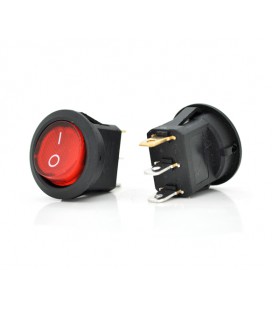 Переключатель ON-OFF KCD1-201N, 250VAC / 6A, 3 контакта, Red, Q100