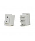 Переключатель ON-ON KCD1-102, 250VAC / 6A, 3 контакта, White, Q100