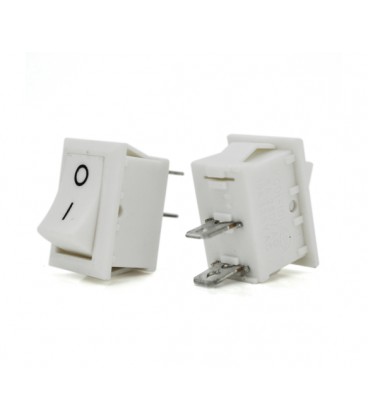 Переключатель ON-OFF KCD1-101, 250VAC / 6A, 2 контакта, White, Q200