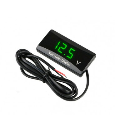 Светодиодный цифровой вольтметр герметичный IP99, диапазон измерений от 8V до 18V, Green