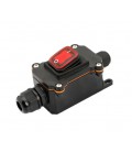 Переключатель наружного монтажа, красная кнопка, двухсторонний вывод, IP65, 12-24V, Black