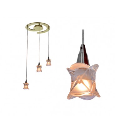 Люстра подвесная Reluce 4100303, 3 лампы цоколь G9, 220-250V, 40W, ip20/ip30, Gold