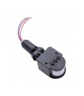 Датчик движения, 180°, расстояние макс. 12м, 12V, макс. нагрузка 100Вт, Black