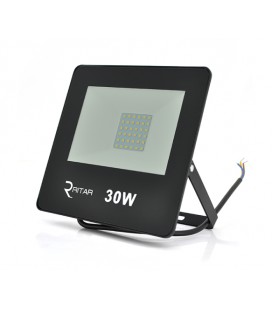Прожектор SLIM LED RITAR RT-FLOOD30A, 30W, SMD2835, IP65, 2400Lm, 6500K (100%), Ra&gt,70, 141*106*28mm, Black