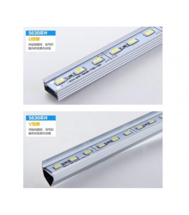 Лента светодиодная 5630 аллюминиевая, на жесткой основе, 12V, 18000K, WhiteHot