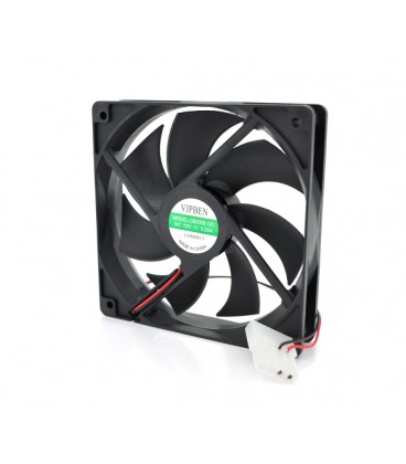 Кулер корпусный Vipben C8025B, 120x120x25mm, 12V/0.25A, RPM 1100±10%, 2-pin MOLEX, Black, OEM