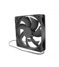 Кулер корпусный HXS, 120x120x25mm, 12V, 2-pin MOLEX, Black, OEM