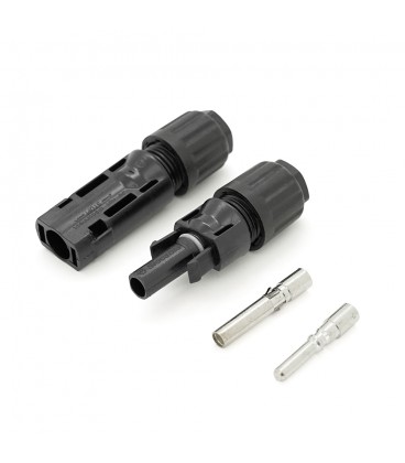 Коннектор MC4 1500V, 50A, луджений-мідний трубчастий, під перетин 4-10мм², 0.5 мОм, вогнестійкість UL94-VO, IP68, Q500, Black