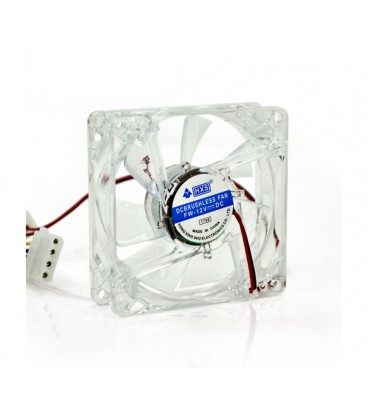 Кулер корпусный Merlion HXS 8025, 80x80x25mm, RPM 1900±10%, 12V/0.15A, MOLEX 4+4-pin, прозрачный, OEM