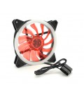 Кулер корпусной 12025 DC sleeve fan 3pin + 4pin - 120*120*25мм, 12V, 1200об/мин, Red, двухсторонний