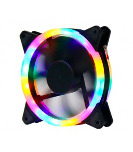 Кулер корпусной 12025 DC sleeve fan 3pin + 4pin - 120*120*25мм, 12V, 1100об/мин, Pink-Yellow-Blue-Red, двухсторонний