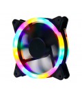 Кулер корпусной 12025 DC sleeve fan 3pin + 4pin - 120*120*25мм, 12V, 1100об/мин, Pink-Yellow-Blue-Red, двухсторонний