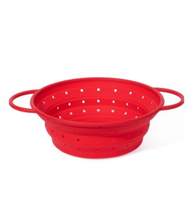 Силиконовая корзина/сито FAD-E47 , складная 33.5(18.7)*6*10(2.3)см, красный