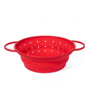 Силиконовая корзина/сито FAD-E47 , складная 33.5(18.7)*6*10(2.3)см, красный