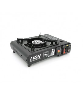 Портативная газовая плита LION, под газовые баллоны бутан и пропан-бутан, Black, Box