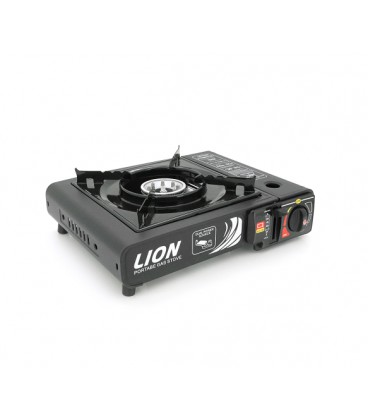 Портативная газовая плита LION, под газовые баллоны бутан и пропан-бутан, Black, Box