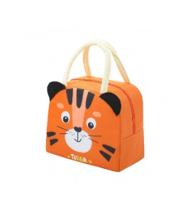 Сумка для ланч-бокса Тигр, алюминевая термоизоляция, ткань, 225*115*190мм, оранжевый