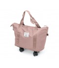 Дорожная сумка-трансформер, 55х22х80 cm, 56-75 л., колесики, Pink, 1,1кг
